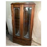 Wooden gun cabinet w/ glass display