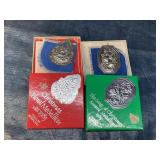 Pair of sterling Christmas medallions