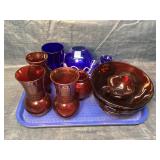 Vintage Red & Blue Glassware
