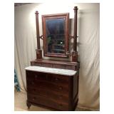 Mid 19th Century Marble Top Bureau