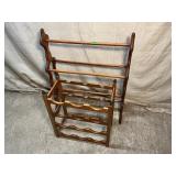 Wooden Blanket Rack & Wine Rack