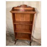 Antique wooden shelf w/ unique metal legs