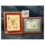 Vintage Painting and Lithograph