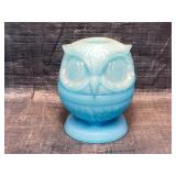 Vintage Fenton Blue Satin Glass Owl