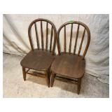 Pair of Wooden Childï¿½s Sized Chairs