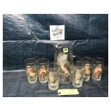 West Virginia Glass Pitcher Set