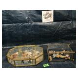 Glass Cases with Animal Figurines