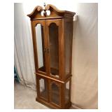 Wooden Display Case w/ Glass Shelves