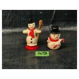 Vintage Hard Plastic Snowmen Figures