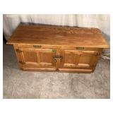 3 pc White Clad Wooden Bench & 2 End Tables