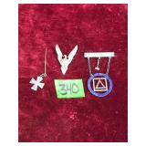 Vintage Sterling Silver Military Style Pins