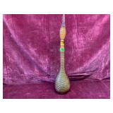 Amber Glass Diamond Hobnail Genie Bottle Style