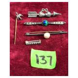 Sterling Silver Broaches and Stick Pins