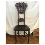 Antique Maori Style High Back Chair