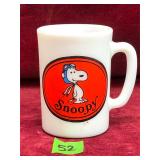 Vintage Avon Snoopy Milk Glass Mug