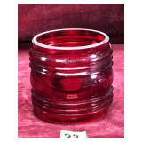 Vintage Red Glass Lantern Globe