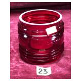 Vintage Red Glass Lantern Globe