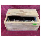 Vintage Wooden Box, with Ceramic Insulators