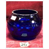 Vintage Cobalt Blue Glass Lantern Globe