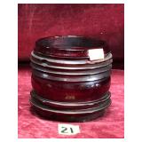 Vintage Red Glass Lantern Globe