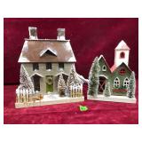 Antique Paper Christmas Houses, Light Up