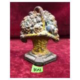 Antique Cast Iron Basket Door Stop
