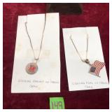 Pair of American flag necklaces