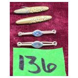 Antique Victorian Small Bar Broaches/Pins