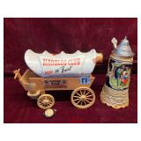 Beer Stein and Jim Beam Bourbon Wagon