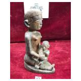 African Carved Figure, Mother and Child