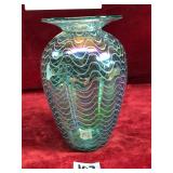 Vintage Iridescent Blue Green Vase