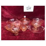 Lot of Vintage Pink Depression Glass Items