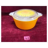 Vintage Pyrex Sunflower Lidded Dish