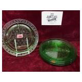 Cloverleaf Green Depression Glass