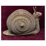 Vintage Woven Wicker Snail Basket