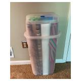 Wrapping Paper Storage Bin & Contents