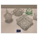 Various Press Glass Dishware