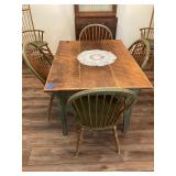 7 Piece Primitive Style Table W/ 2 Extensions