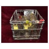 Milk Bottles and Metal Crate