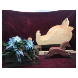 Wooden Decorative Sleds and Horse