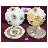 Antique Electric Metal Ceiling Light Medalion