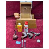 Vintage Tobacco Box and Pipes