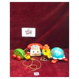 Vintage Fisher Price Pull Toys and Turtle