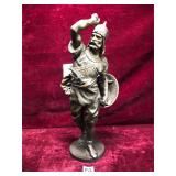 Vintage Metal Spelter Warrior Figure
