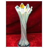 MCM Dugan Blue Opalexcent Twisted Vase