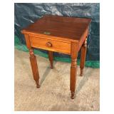 Wooden End Table with Single Drawer