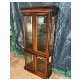 Lighted Wooden China Cabinet