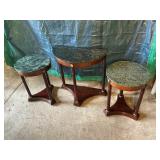 Set of 3 Marble Top Tables
