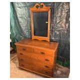 Vintage Wooden Dresser w/ Mirror