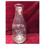 Vintage Glass Milk Bottle Vase/Coin Bank